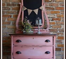antique chest in scandinavian pink, painted furniture, repurposing upcycling