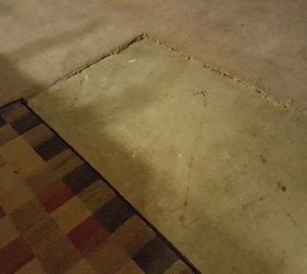 q i have old dirty carpet over concrete i want to use the concrete and, concrete masonry, diy, flooring, how to, painting