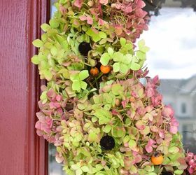 simple fall wreath with hydrangeas, crafts, hydrangea, seasonal holiday decor, wreaths