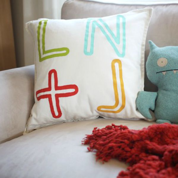 s 11 designer decor looks you can make on the cheap, crafts, home decor, Monogramed Pillow Cover Land of Nod