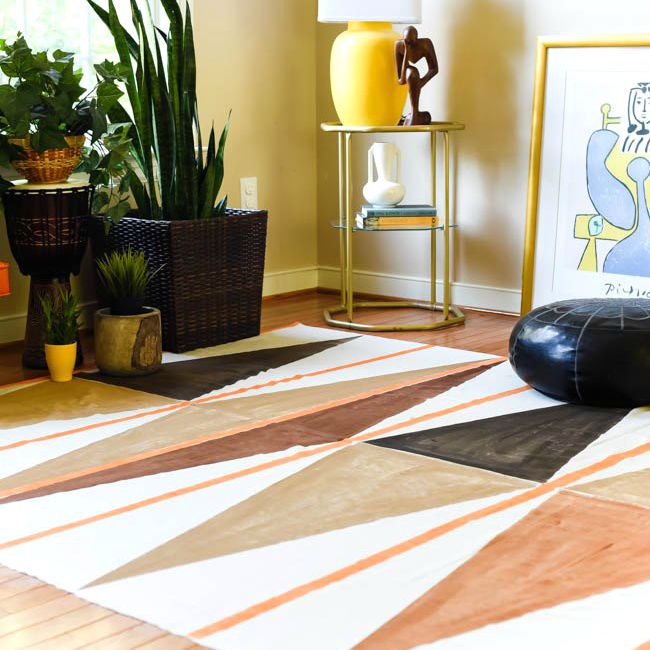 11 looks de decoracin de diseo que puedes hacer con poco dinero, Alfombra pintada inspirada en West Elm