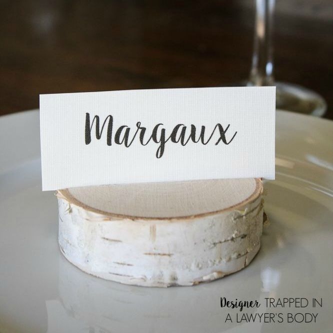 s 11 designer decor looks you can make on the cheap, crafts, home decor, Wood Slice Card Holders Crate Barrel