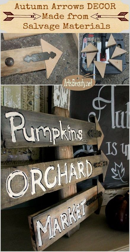 Salvaged And Repurposed Pallet Wood Turned Vintage Autumn Arrow