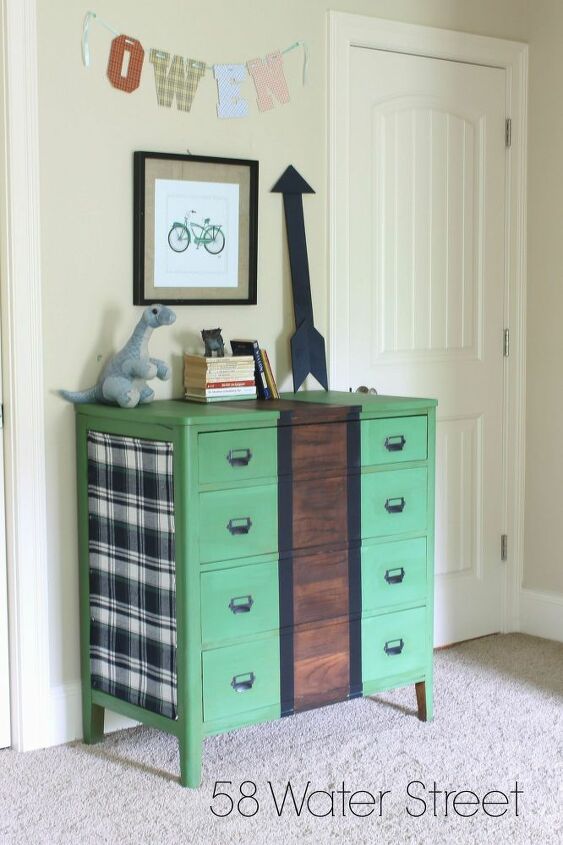 s 30 jaw dropping furniture flips you have to see to believe, painted furniture, Plain Dresser Goes Plaid
