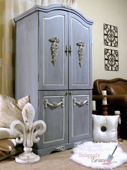 s 30 jaw dropping furniture flips you have to see to believe, painted furniture, Drab Cabinet Gets a French Update