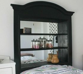 s 30 jaw dropping furniture flips you have to see to believe, painted furniture, Vanity Mirror Turned Double Duty Headboard
