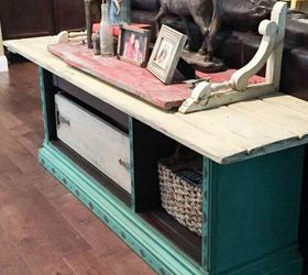 s 30 jaw dropping furniture flips you have to see to believe, painted furniture, From an Old Hutch to a Fresh Sofa Table