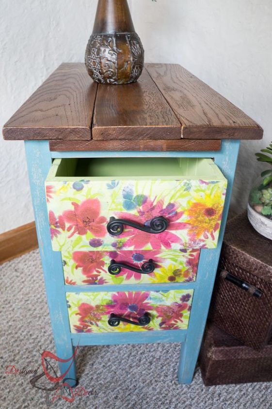 s 30 jaw dropping furniture flips you have to see to believe, painted furniture, Busted Nightstand to Floral Beauty