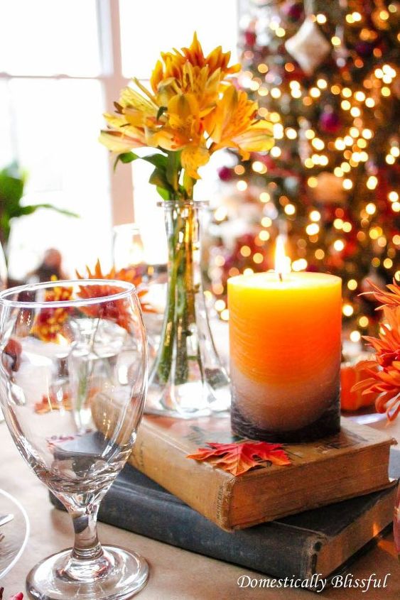 mesa de ao de graas simples e festiva