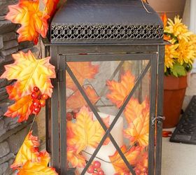 turn a basic lantern into a gorgeous outdoor fall d cor accessory, seasonal holiday decor