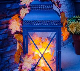 turn a basic lantern into a gorgeous outdoor fall d cor accessory, seasonal holiday decor