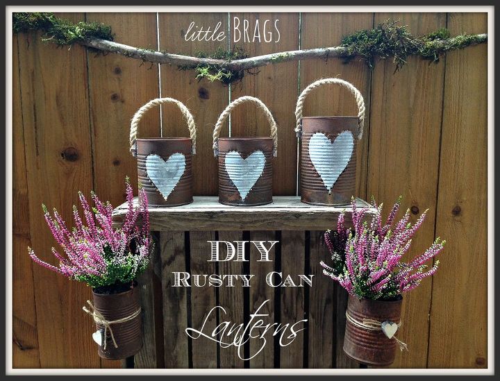 rusty tim can lanterns, container gardening, crafts, gardening