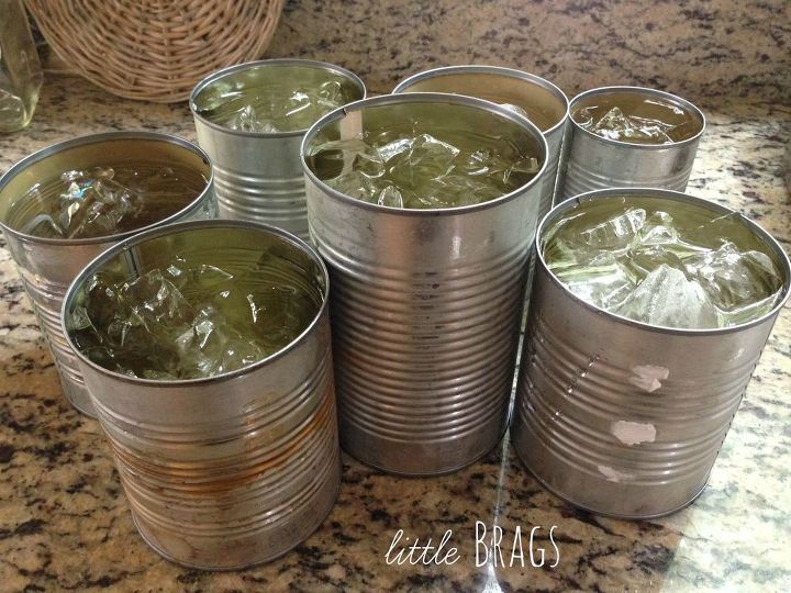 rusty tim can lanterns, container gardening, crafts, gardening