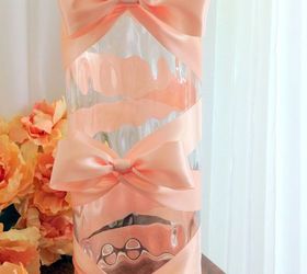 twisted ribbon and bow wrapped vase
