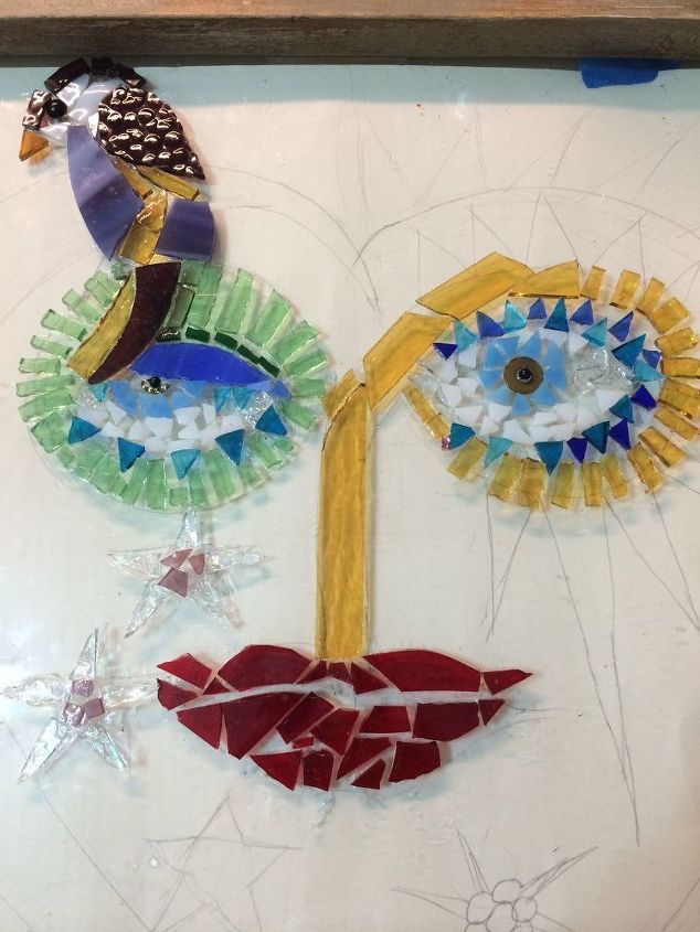 fiercely fun glass mosaic window, crafts, IT S ALL IN THE EYES