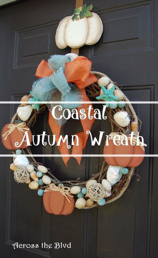 going coastal with fall decor coastal fall wreath, crafts, home decor, seasonal holiday decor, wreaths