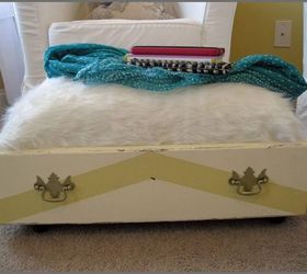 drawer finds a new life as a storage ottoman, painted furniture, repurposing upcycling, storage ideas