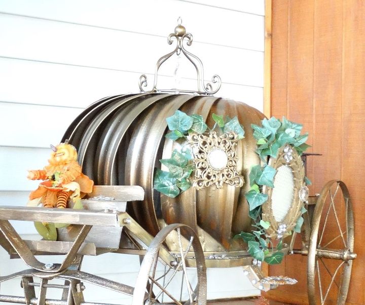 cinderella pumpkin carriage, diy, outdoor living, repurposing upcycling