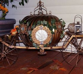 cinderella pumpkin carriage, diy, outdoor living, repurposing upcycling