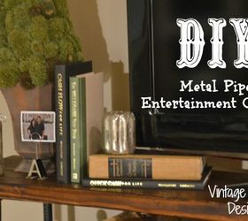 diy metal pipe entertainment center, diy, painted furniture, repurposing upcycling