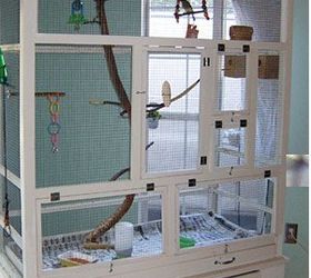how to turn an old hutch into a birdcage, how to, painted furniture