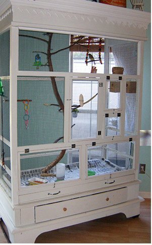 how to turn an old hutch into a birdcage, how to, painted furniture