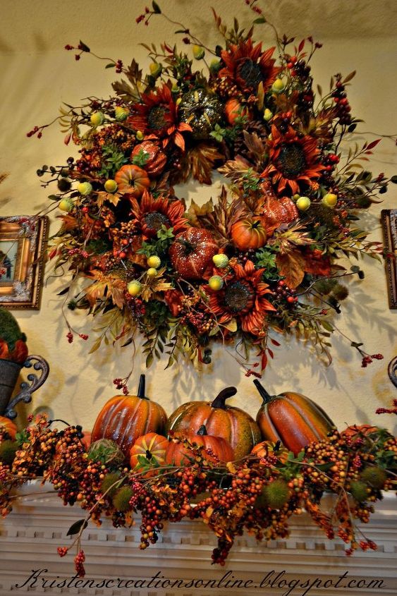 fall mantel 2015, fireplaces mantels, seasonal holiday decor, wreaths