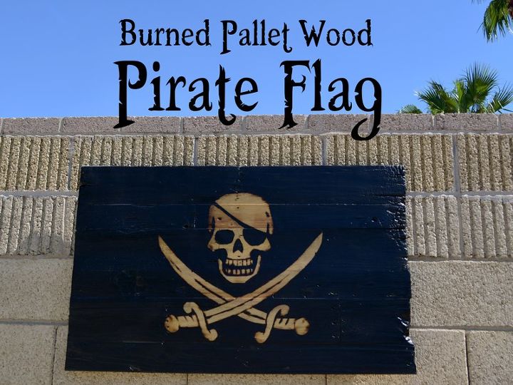 como fazer uma bandeira pirata de madeira de palete queimada com tocha