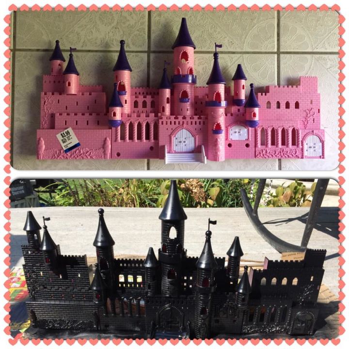 princess castle becomes harry potter hogwarts for halloween, halloween decorations, repurposing upcycling, seasonal holiday decor