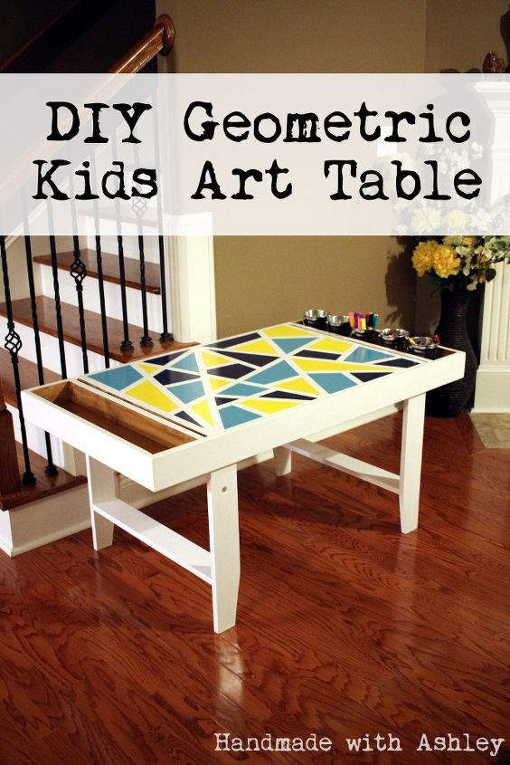 geometeric kids art table september fab furniture flippin contest, painted furniture