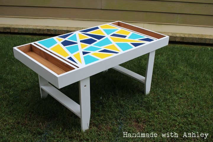 geometeric kids art table september fab furniture flippin contest, painted furniture