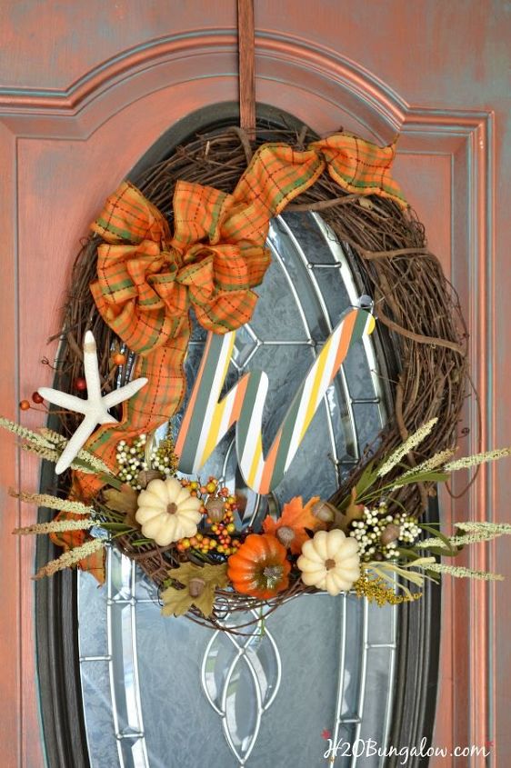 easy fall coastal wreath, crafts, seasonal holiday decor, wreaths