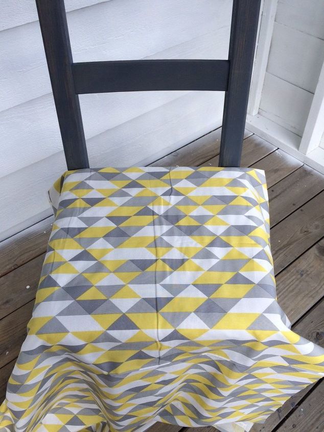 easy geometric chair update, painted furniture, reupholster