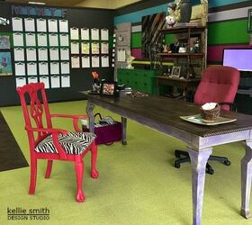 Design Studio Office Makeover With Striped Walls