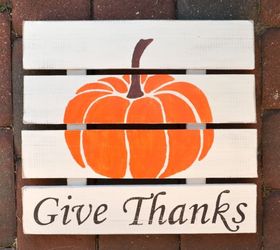 craft a diy pumpkin stenciled sign, crafts, halloween decorations, pallet, repurposing upcycling, seasonal holiday decor