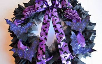 Create A Gorgeous Purple And Black Rag Wreath Perfect For Halloween