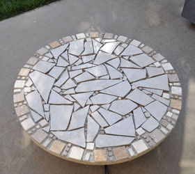 from the scrape pile small tiled table, concrete masonry, diy, outdoor furniture, tiling