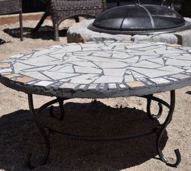 from the scrape pile small tiled table, concrete masonry, diy, outdoor furniture, tiling