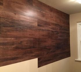 faux wood wall, bathroom ideas, diy, wall decor