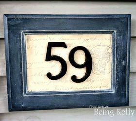 picture frame house numbers, crafts, curb appeal, repurposing upcycling