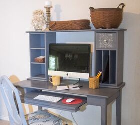 desk redo with general finishes milk paint in driftwood, painted furniture