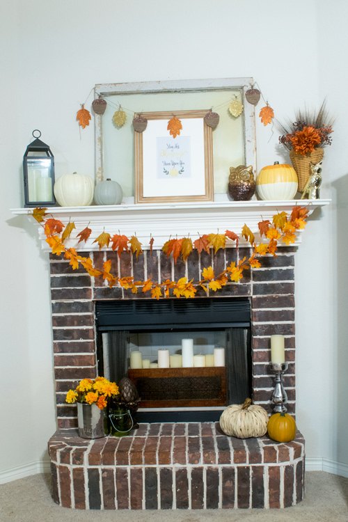 crafting a fall mantel painted pumpkins fall autumn pumpkins, chalk paint, fireplaces mantels, home decor, how to, seasonal holiday decor