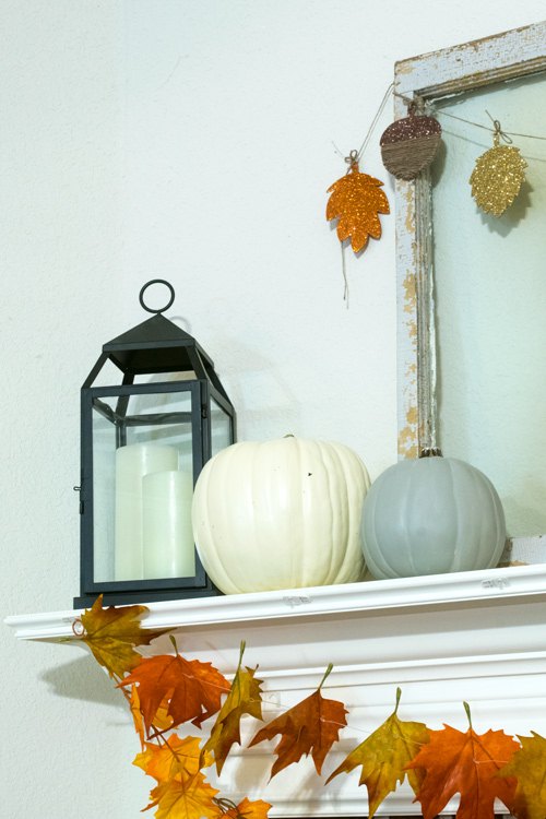 crafting a fall mantel painted pumpkins fall autumn pumpkins, chalk paint, fireplaces mantels, home decor, how to, seasonal holiday decor