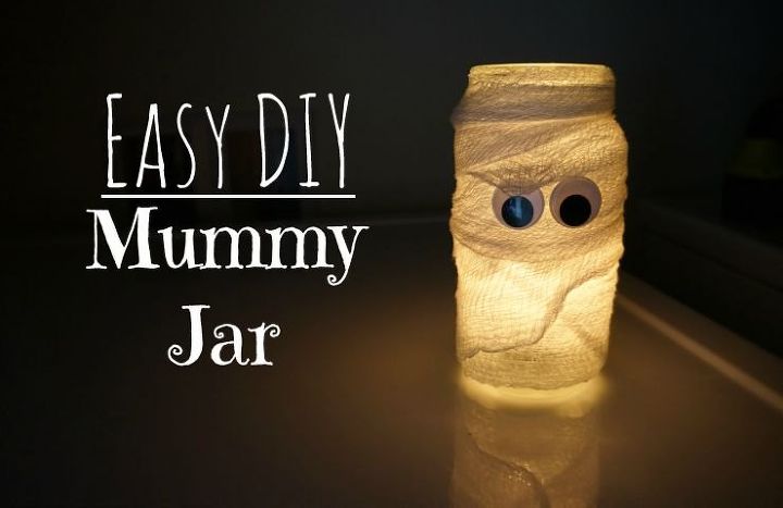 easy diy halloween mummy jar, crafts, halloween decorations, mason jars, seasonal holiday decor