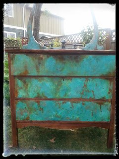 Sk S Copper Patina And Oak Bath Vanity Hometalk