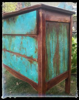 sk s copper patina and oak bath vanity, bathroom ideas, chalk paint, painted furniture, painting, repurposing upcycling, woodworking projects