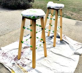 chalboard grainsack barstool makeover, chalkboard paint, painted furniture
