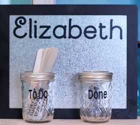 kids chore chart system with popsicle sticks, crafts, organizing