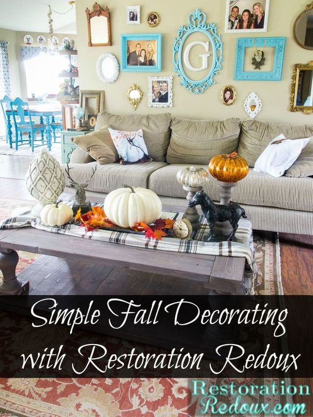 simple fall decorating, living room ideas, seasonal holiday decor