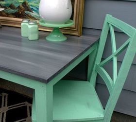 vintage mint roadside rescue table and chairs makeover, painted furniture